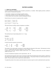 LN1-Matrix Algebra