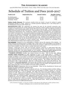 Schedule of Tuition and Fees 2009-2010
