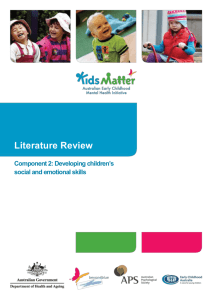 KidsMatter Early Childhood Component 2 Literature Review