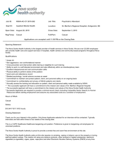 Job ID: NSHA-AC-CY 2015-262 Job Title: Psychiatric Attendant Dept