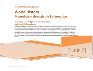 WH Unit 2 - Monotheism through the Reformation