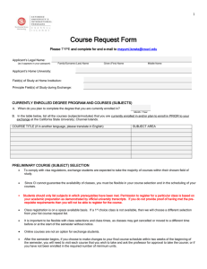 Course Request Form for Exchange - California State University