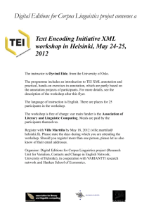 TEI XML workshop flyer