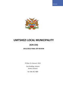 FINAL IDP 2015 – 16 - Umtshezi Estcourt Municipality