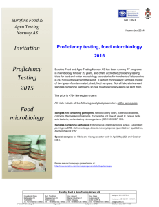 Proficiency testing, food microbiology 2015