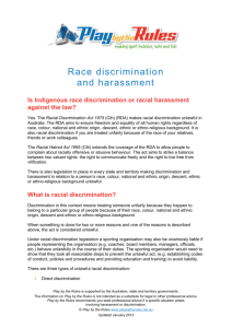 Race discrimination and harassment