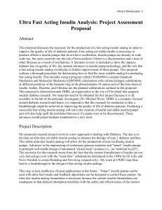 Ultra Fast Acting Insulin Analysis: Project Assessment Proposal