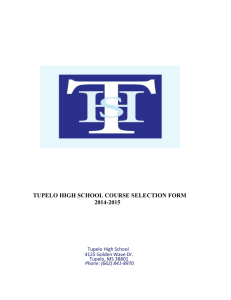 tupelo high school course selection form 2014-2015