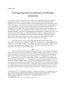 Richardson Early Christian Fathers - Athenagoras