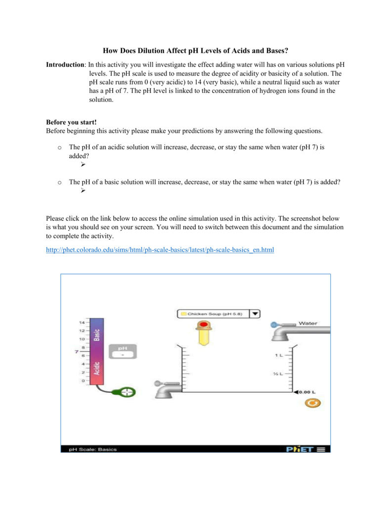 Phet PH Scale Basics Worksheet