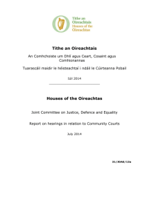 Report on hearings in relation to Community Courts