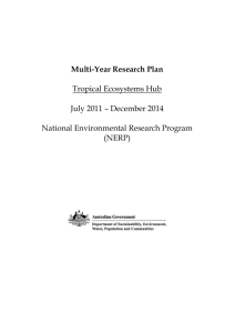 Multi-Year Research Plan Tropical Ecosystems Hub