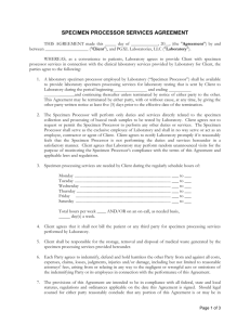 specimen processor services agreement