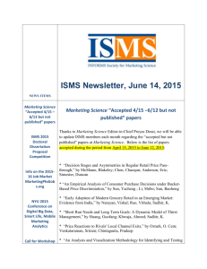 ISMS Newsletter June 14, 2015