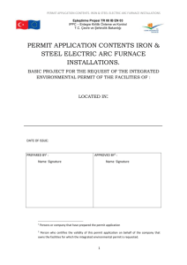 Permit application template for Electric Arc Furnace Iron & Steel