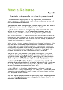 Media Release 7 June 2012 Specialist unit opens for people with