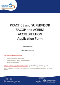 NTGPE Accreditation Application Form – Practice and Supervisors