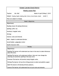 Greater Latrobe School District Weekly Lesson Plan