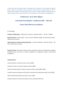 Conférences de D. Marc Kilgour Université Paul