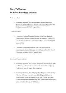 List of Publications Dr. Lilach Rosenberg