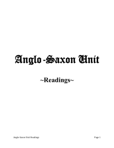 Anglo-Saxon Unit Readingspeters