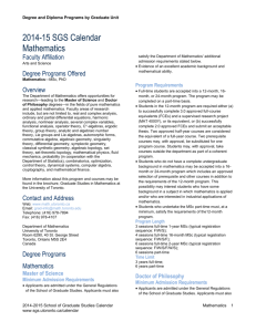 Applied Mathematics - School of Graduate Studies