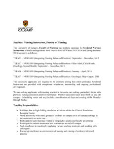 Sessional Nursing Instructors, Faculty of Nursing, Fall/Winter 2015