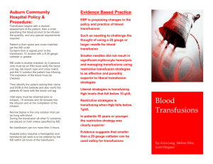 Blood Transfusion Pamphlet - Melissa Wise`s Professional RN portfolio