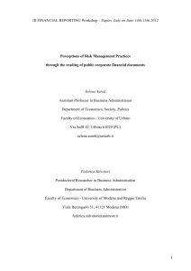 Perceptions of Risk Management Practices through the reading of