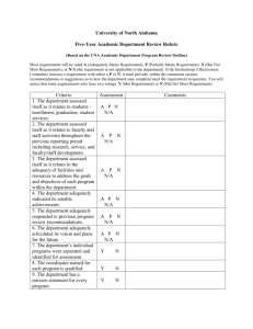 Academic Department Review Rubric