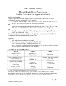 MHNA Application Form 2013 - UBC Mental Health Awareness Club
