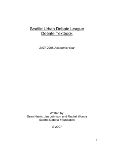 Seattle Urban Debate League Textbook