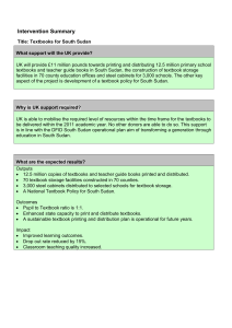 Title: Textbooks for South Sudan - Department for International