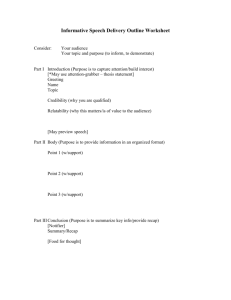 sample delivery outline for Informative and Persuasive