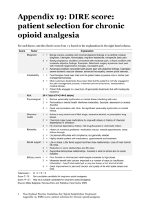 Appendix 19: DIRE score: patient selection for chronic opioid