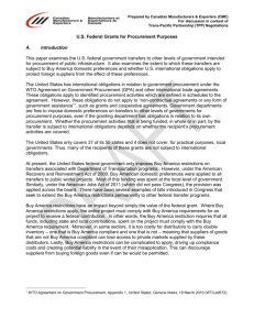 US Federal Grants for Procurement Purposes