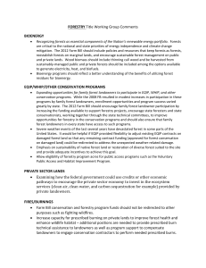 FORESTRY Title Working Group Comments