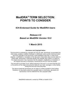 MedDRA ® TERM SELECTION
