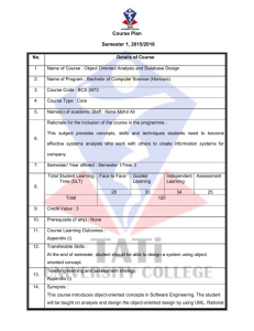 Appendix (i) Appendix (ii) Course Plan Semester 1, 2015/2016 No