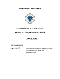 RFP Bridges to College FY16 - Massachusetts Department of