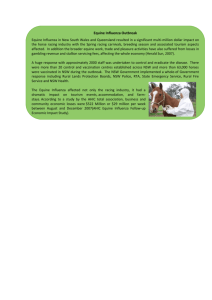 Equine Influenza Outbreak - Sustainable Tourism Online