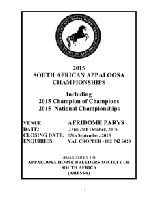 Championships Information - appaloosa horse breeders` society of