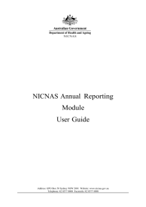 Annual Reporting Module User Guide