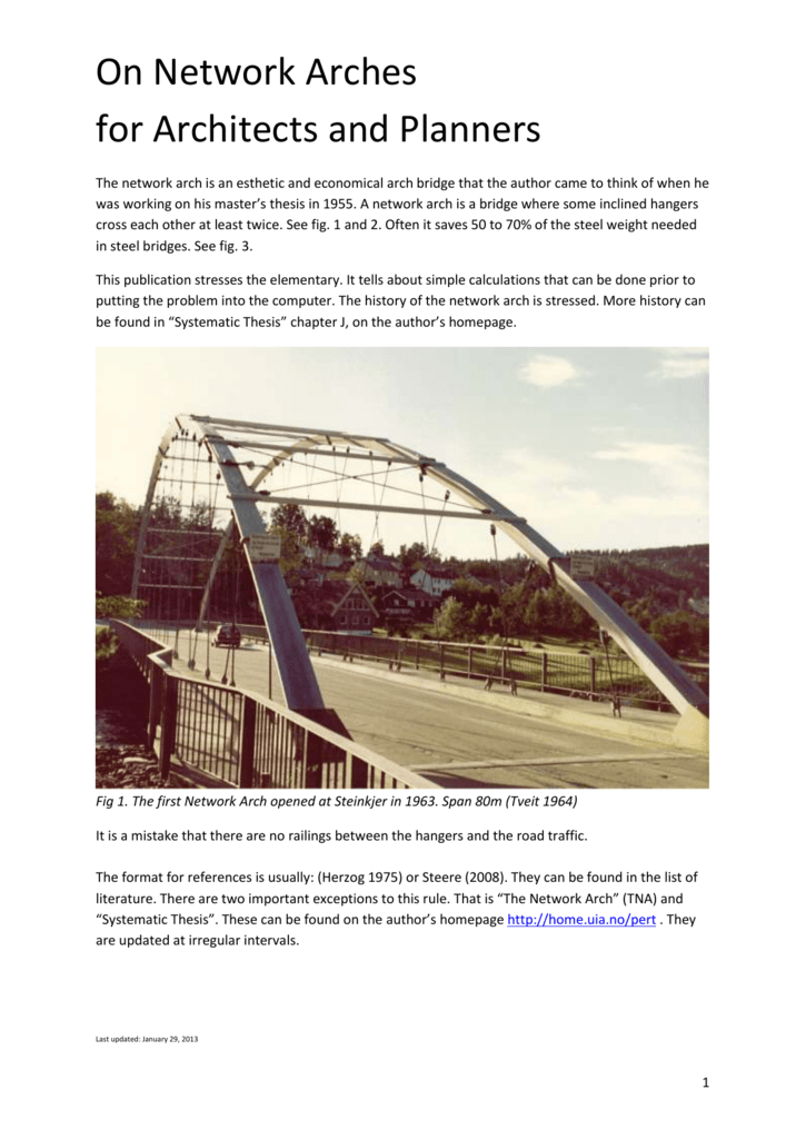 Network Arch Railway Bridges A Comparison Between Network Network Arch Railway Bridges A Comparison Between Network