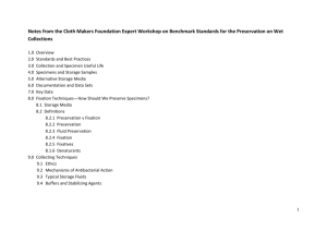 Wet collections - Conservation and Collections Care