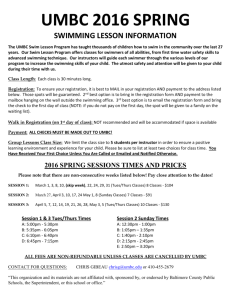 2016 Spring Swim Lesson Information/Registration (New!)