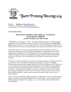 the hasty pudding theatricals announce dame helen mirren as 2014