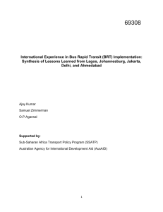 The case study BRT, BRT Lite and High Capacity Bus systems