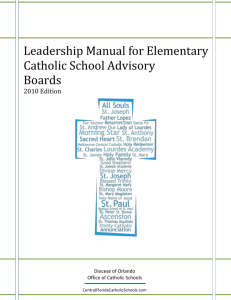 Leadership Manual for Elementary Catholic School Advisory Boards