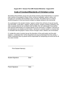 Code of Conduct/Standards of Christian Living